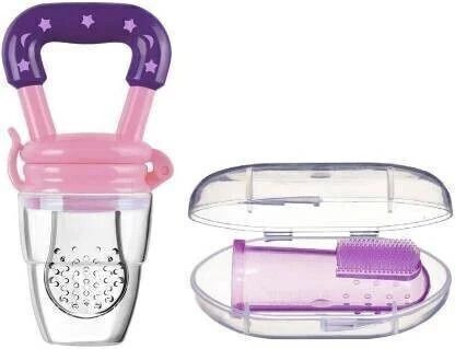 ss enterprises Premium Quality Of Baby Combo Pack of Fruit Feeder Pacifier & Baby Finger Brush Soother-picture-43