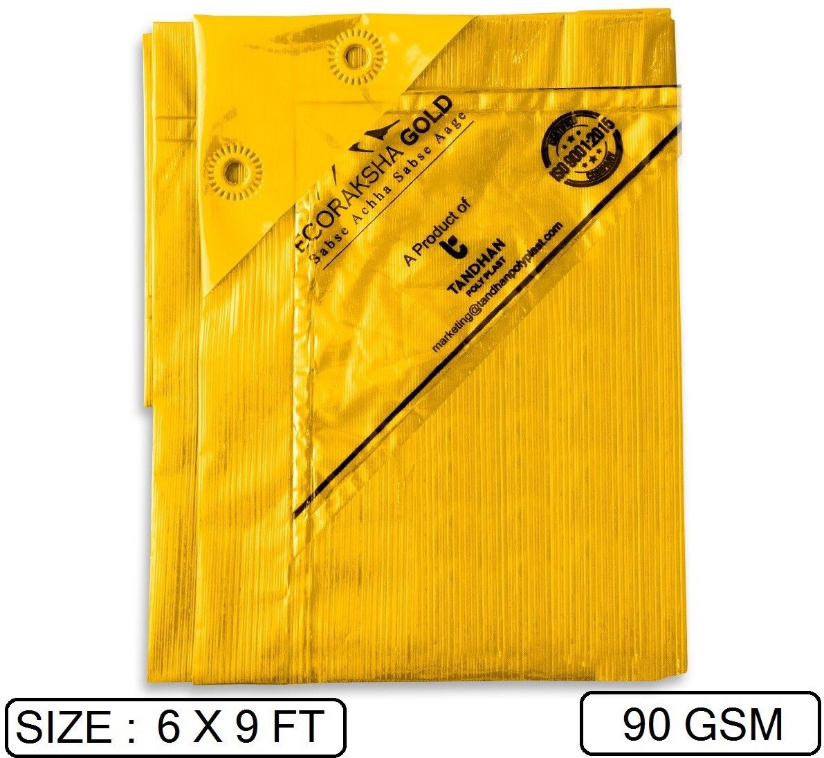 Ecoraksha Gold Premium Multilayer Eco-friendly 9 X 6 FT tarpaulin Sheet Tent - For Multipurpose Heavy Duty Waterproof Tadpatri 90 Gsm Plastic Cover Tharpai