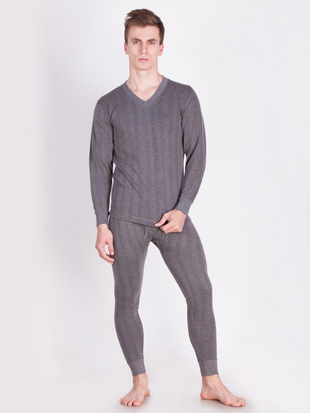 Dollar V Neck Top & Bottom Set Men Top - Pyjama Set Thermal-picture-23