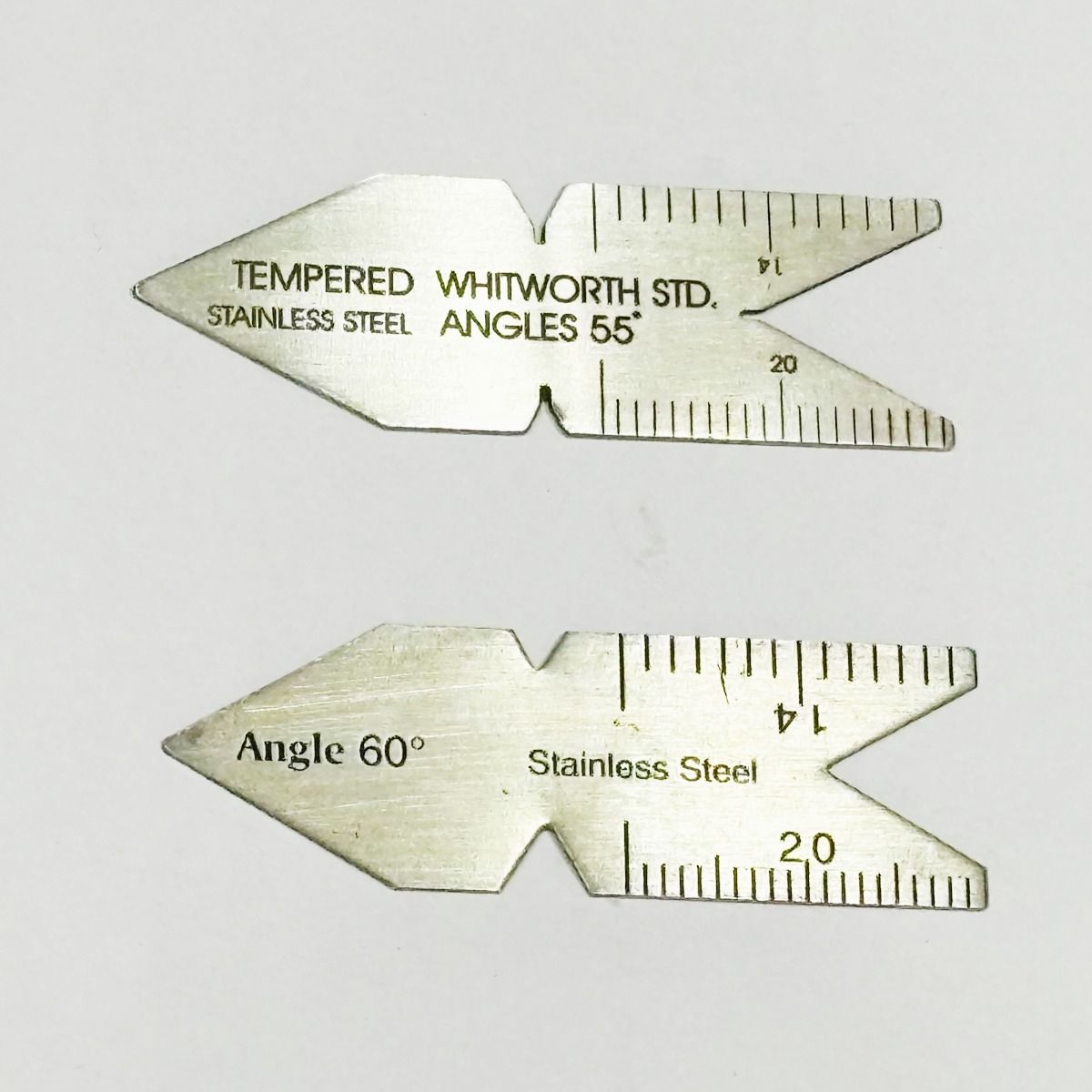 Center Gauge 55°/60° degree with 14ths, and 20ths Screw Thread Cutting Tool Snap Gauge-image-34