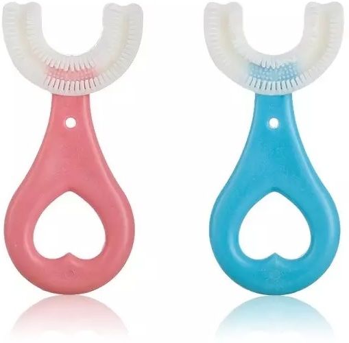 alifi ✅ U Shaped Kids Toothbrush for Kids Silicone Tooth Brush Head (Pack of 2) Soother-picture-44