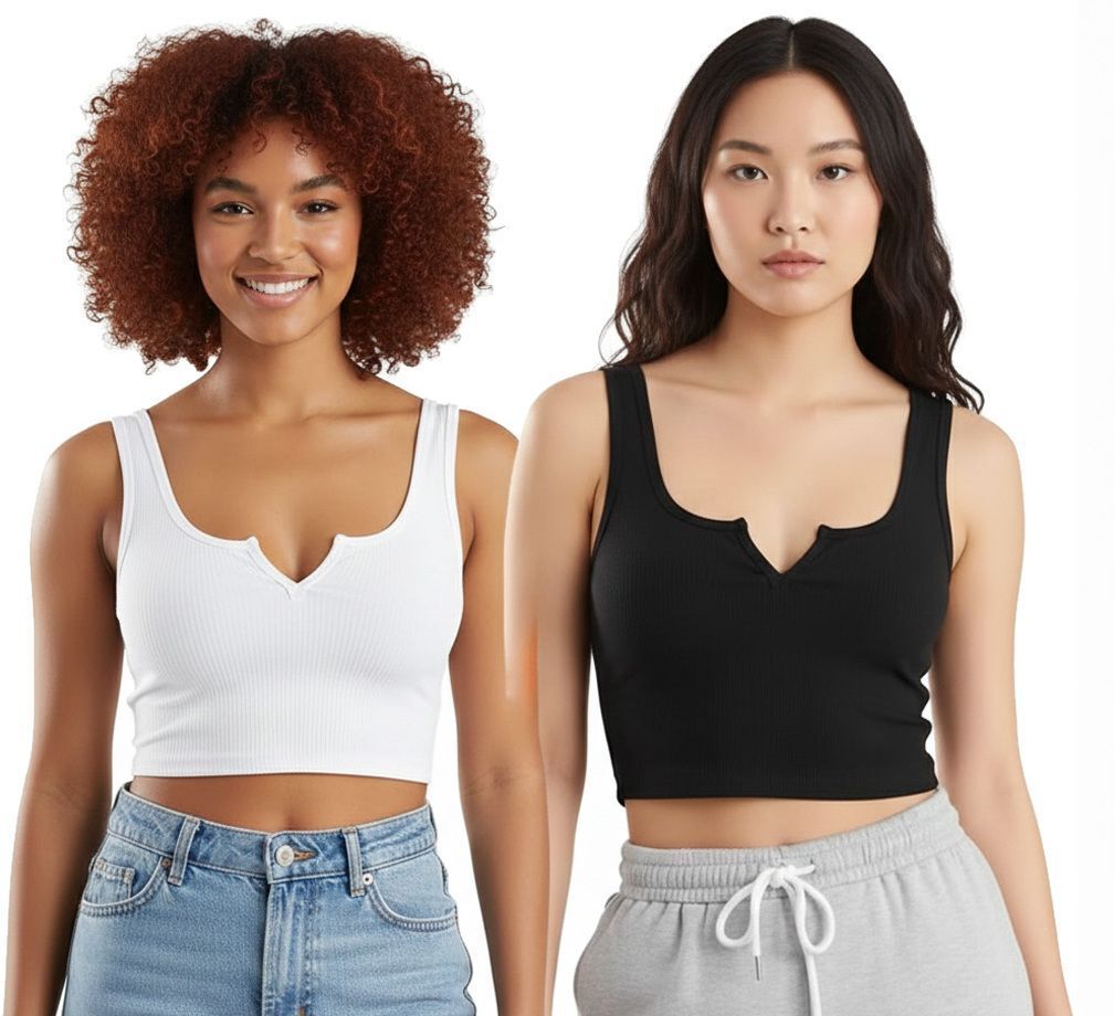 srisaras Pack of 2 Casual Sleeveless Solid Women Multicolor Top-picture-34