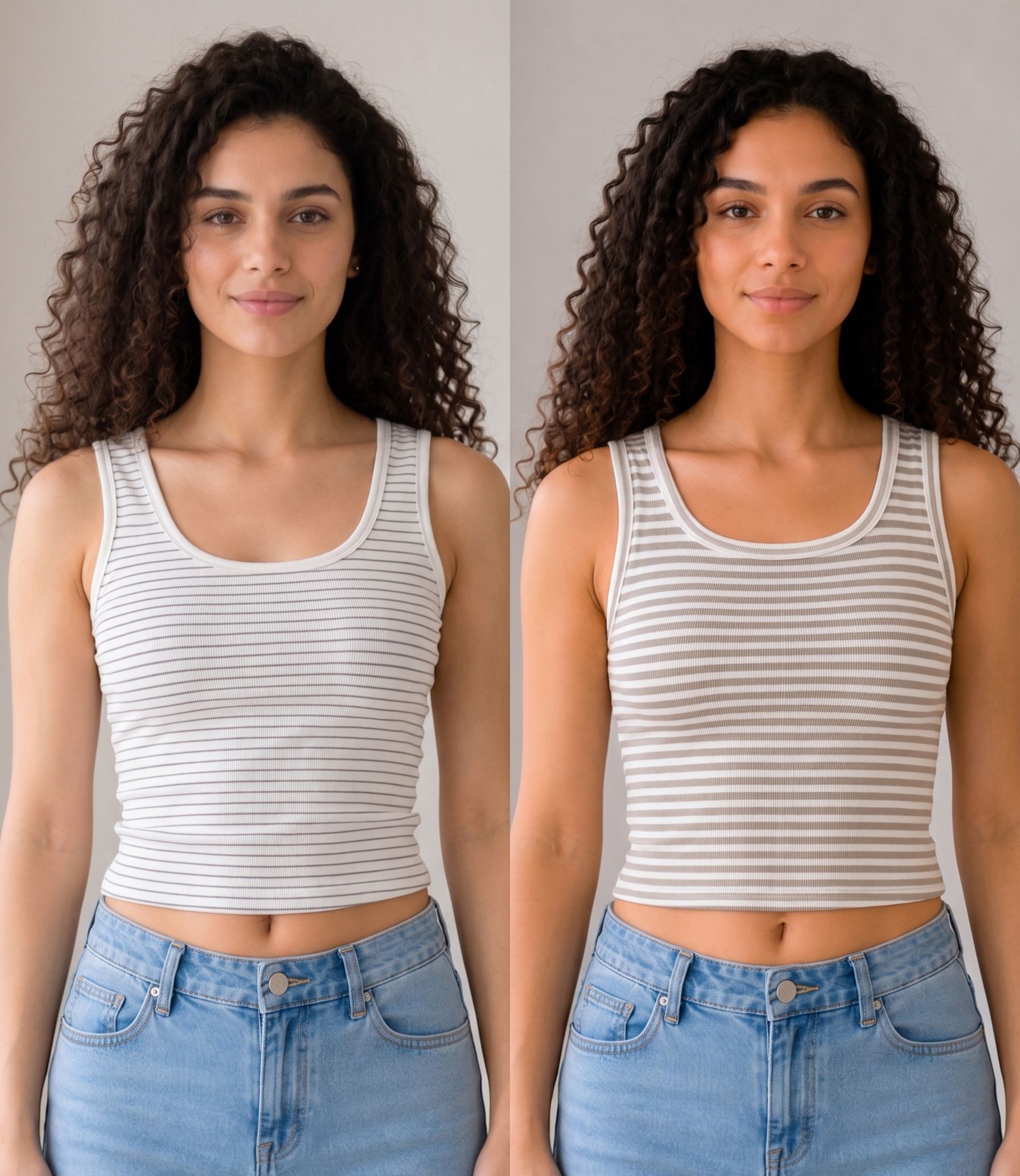 Pack of 2 Casual Sleeveless Striped Women Brown, White Top-image-31
