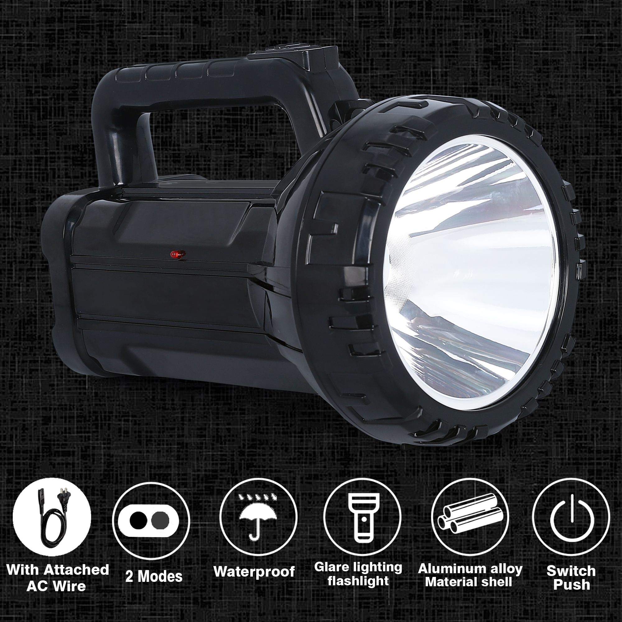 ecosky ABS Plastic Portable Rechargeable High Brightness Flashlight 6 hrs Torch Emergency Light-picture-35