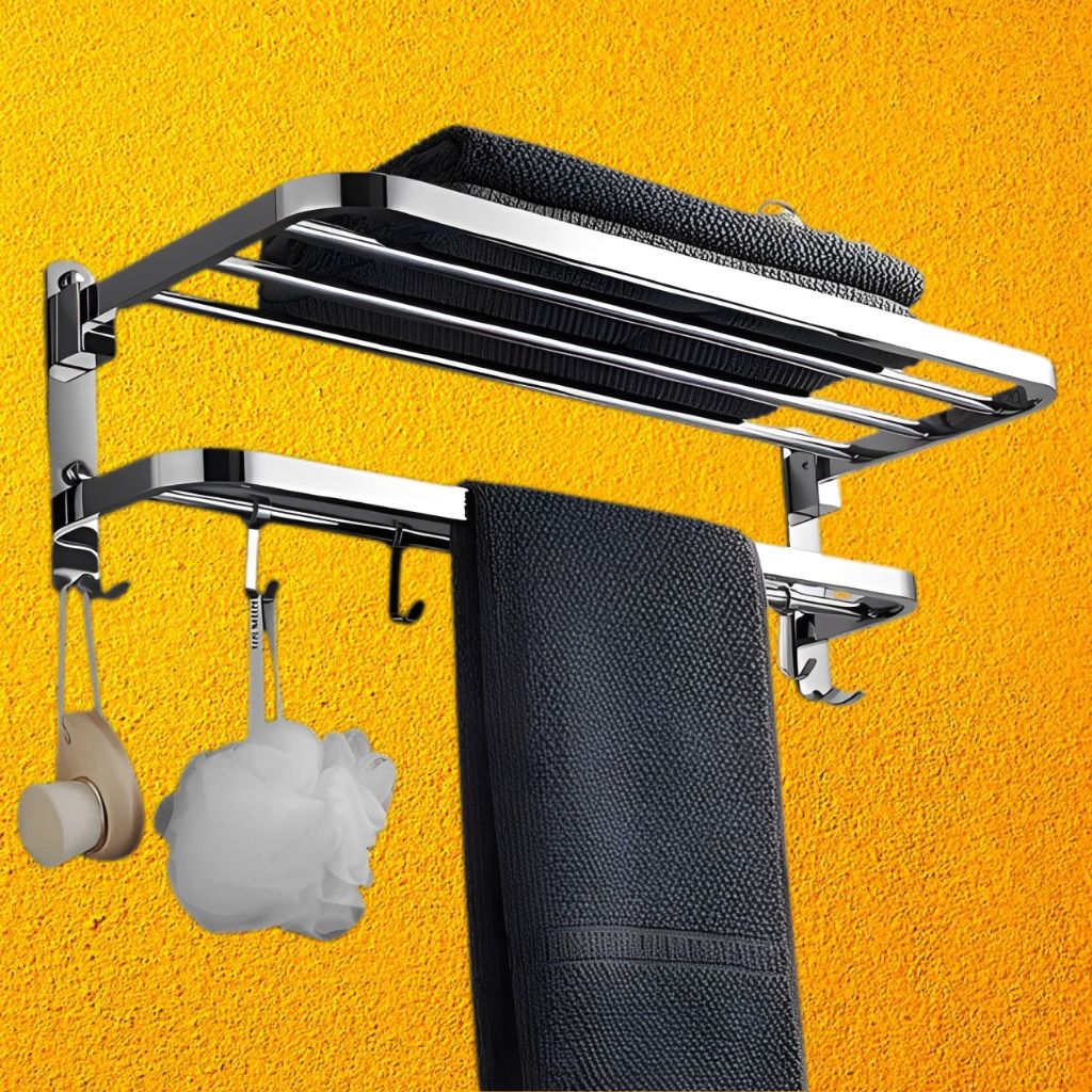 Primax ModernNest Folding Bathroom Towel Rack Silver Towel Holder-image-18