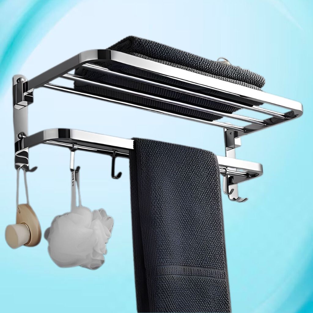Primax EliteSpace Stainless Steel Bathroom Rack Silver Towel Holder-image-48
