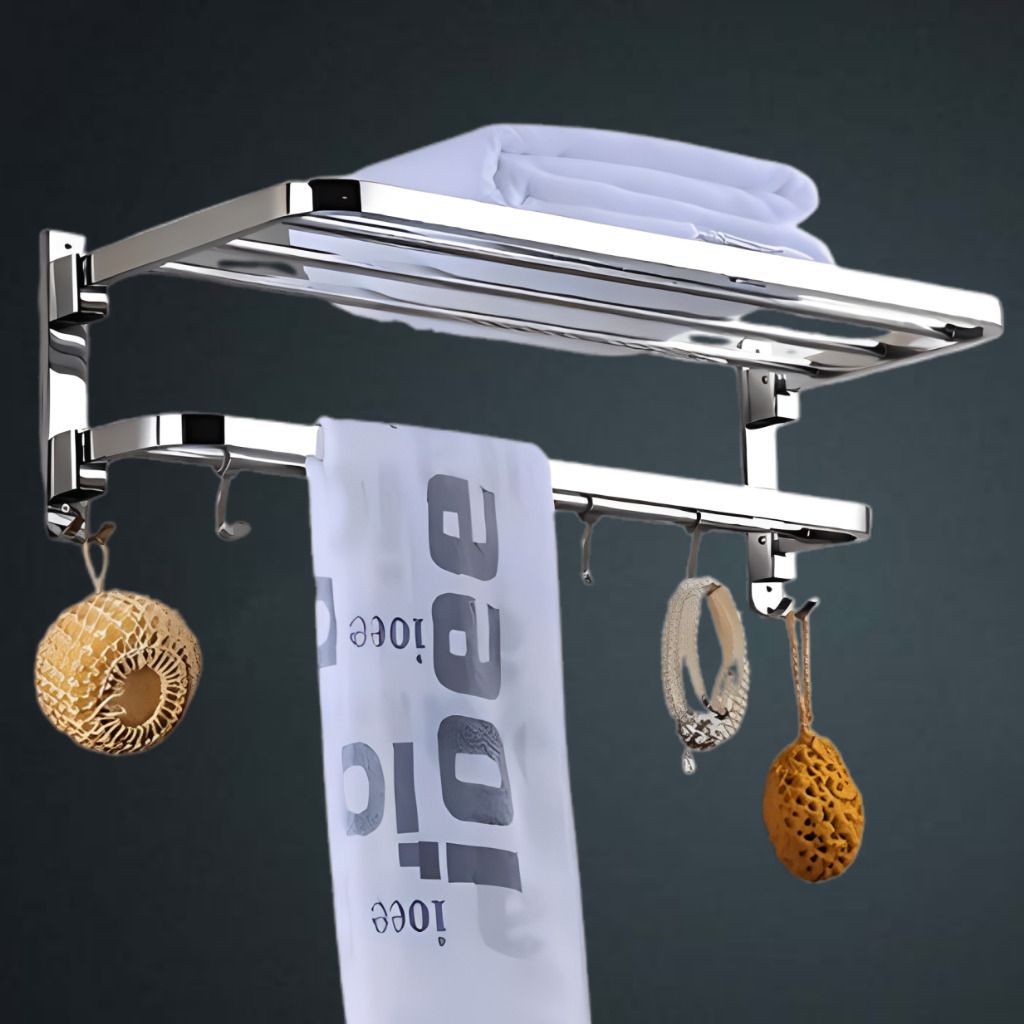 Elegant Stainless Steel Towel Rack for Bathroom Wall Mount Silver Towel Holder-image-24