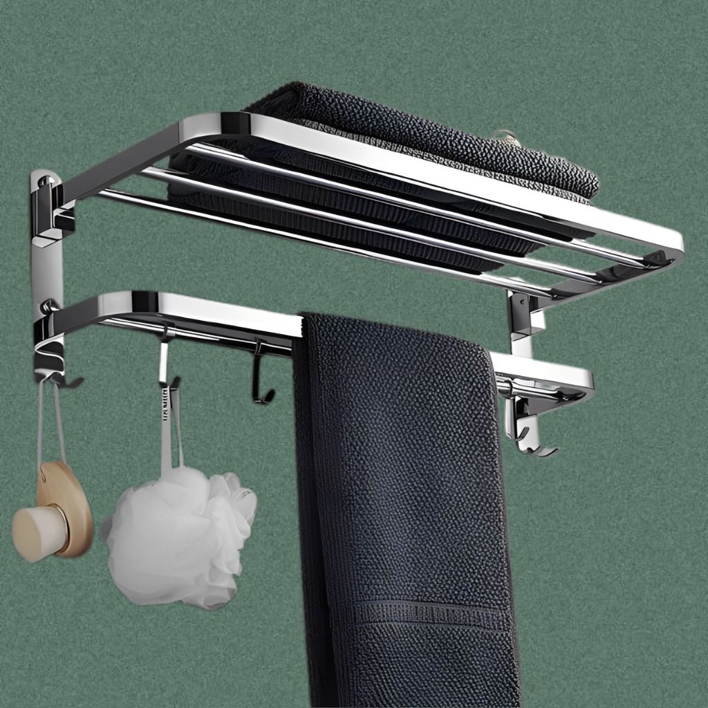 Primax MaxFold Stainless Steel Bathroom Accessories Rack Silver Towel Holder-image-33