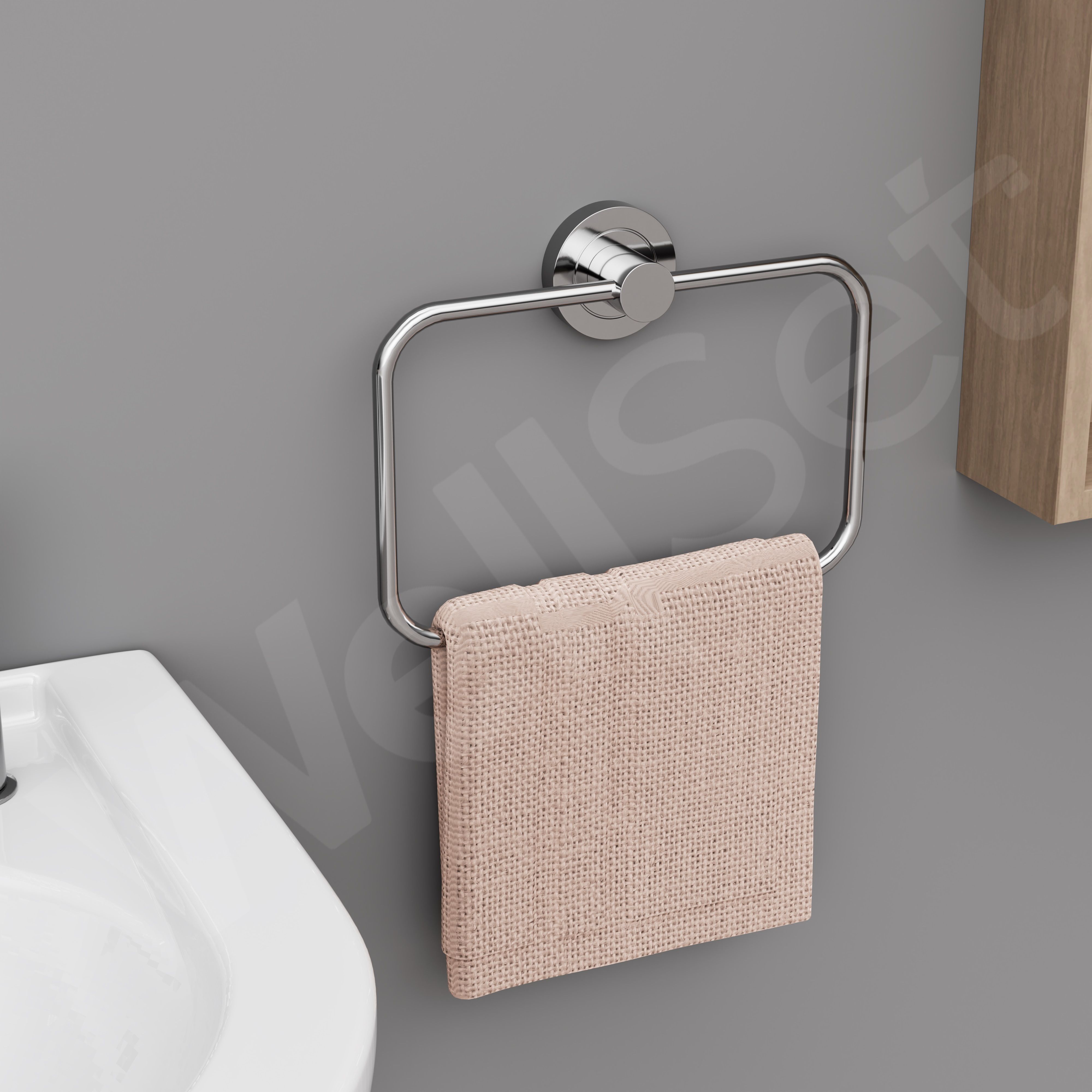 Napkin Rods/Napkins Holder Rod for Bathroom Chrome Coated Napkin Ring Silver Towel Holder-image-45