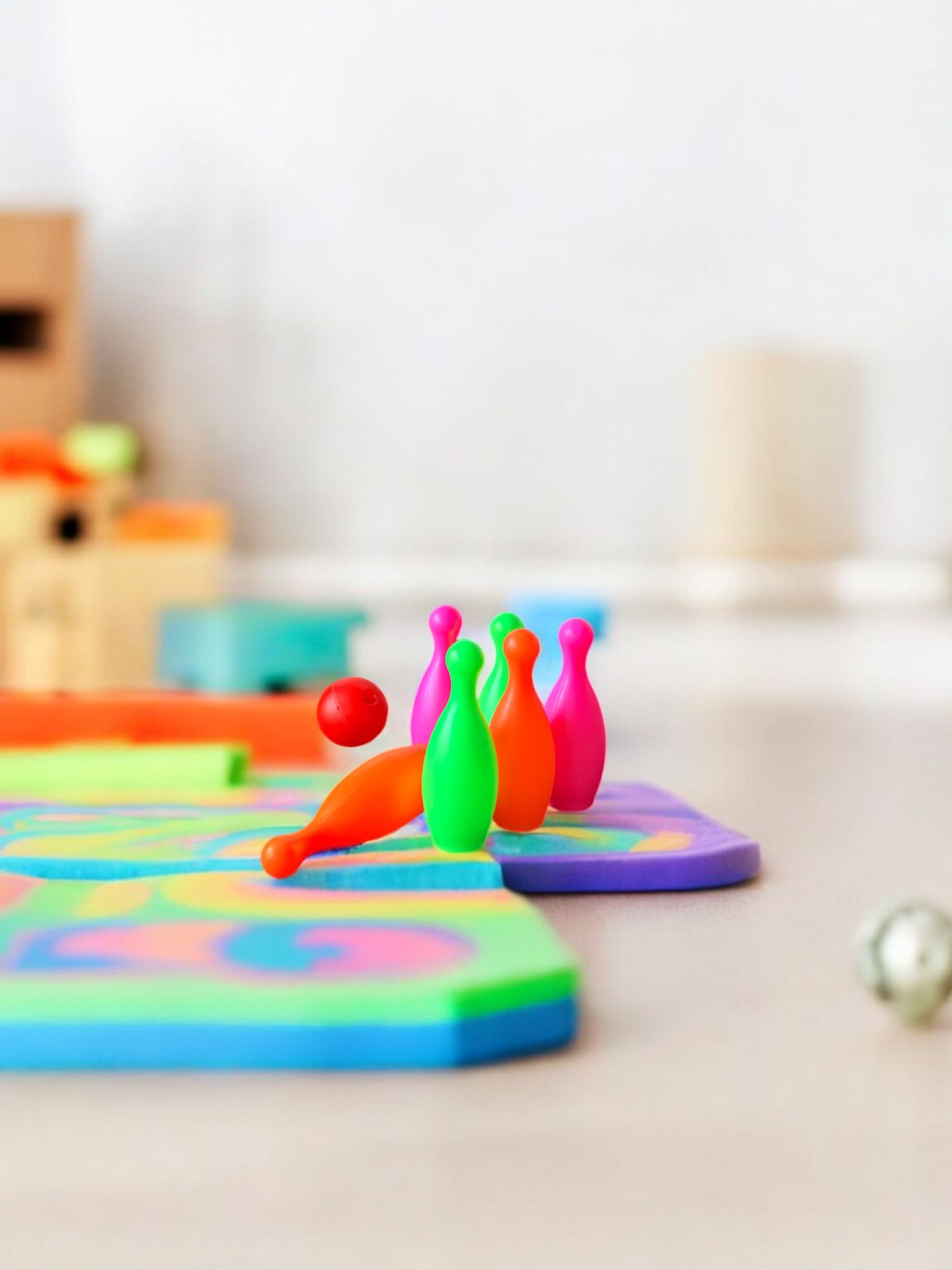 bhvmey Kids Bowling Game Set Colorful Durable Plastic Pins-picture-18