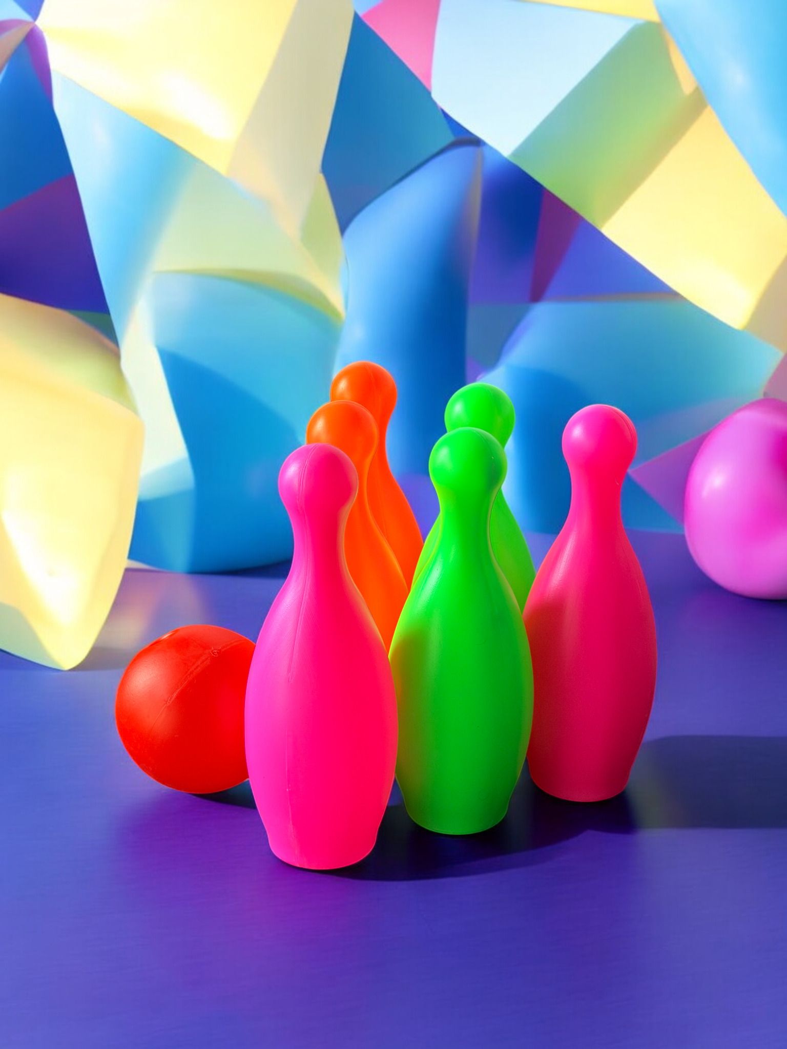 bhvmey Mini Bowling Game Set for Kids Plastic Colorful Pins and Ball Fun Activity-picture-27