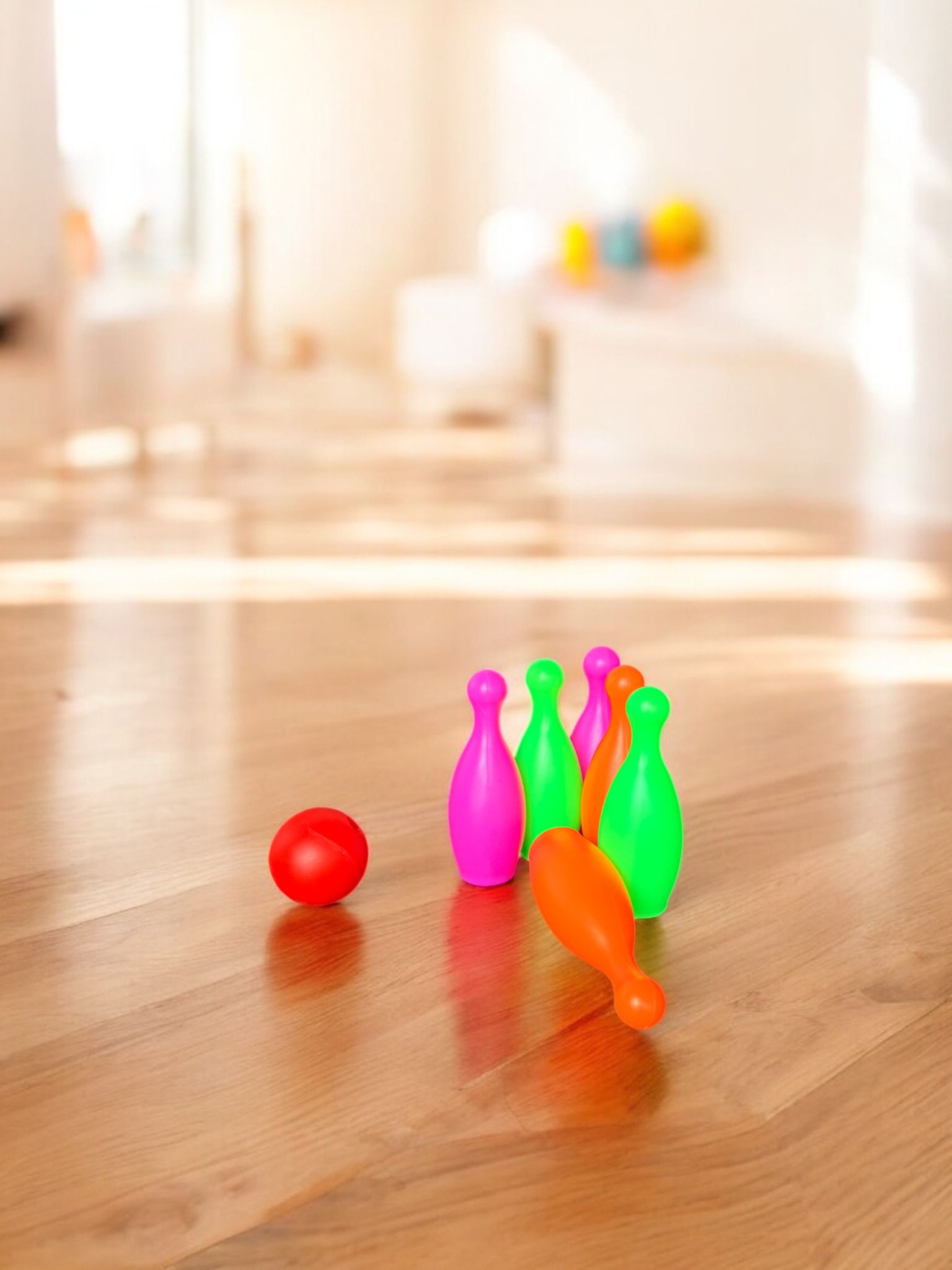bhvmey Bowling Set for Kids Durable Plastic Smooth Finish Pins Ball-picture-24