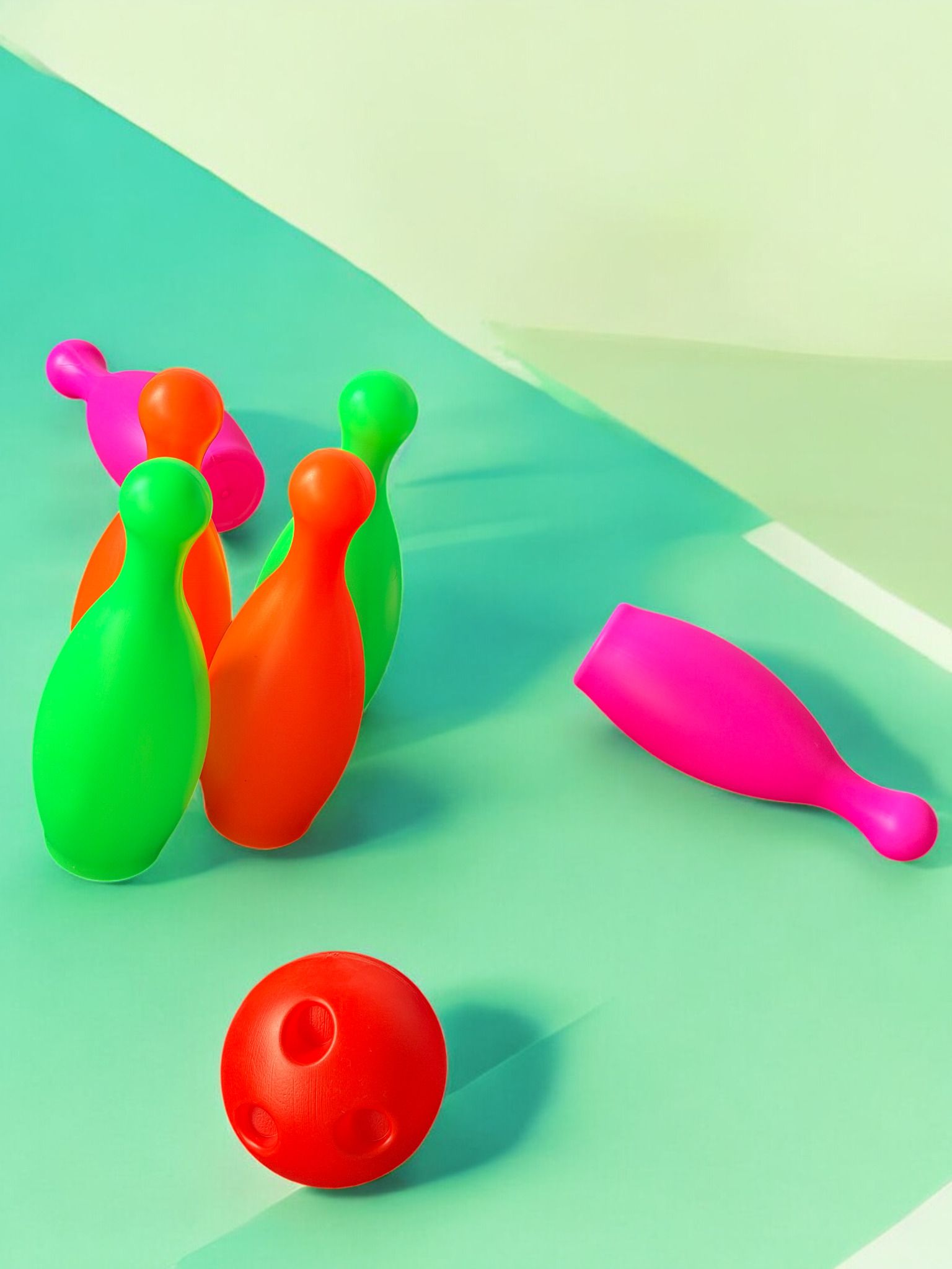 Kids Bowling Set Plastic Bright Pins Ball Fun Activity Sports Toy-image-19
