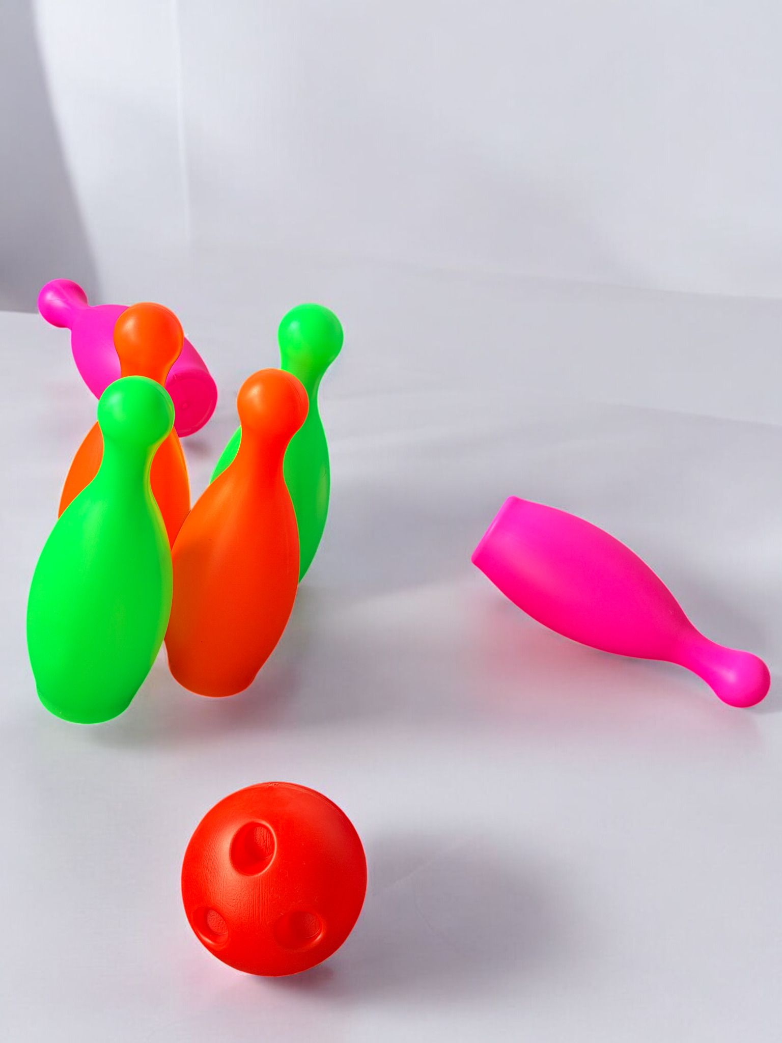 bhvmey Kids Bowling Game Set Colorful Plastic Pins Ball-picture-9