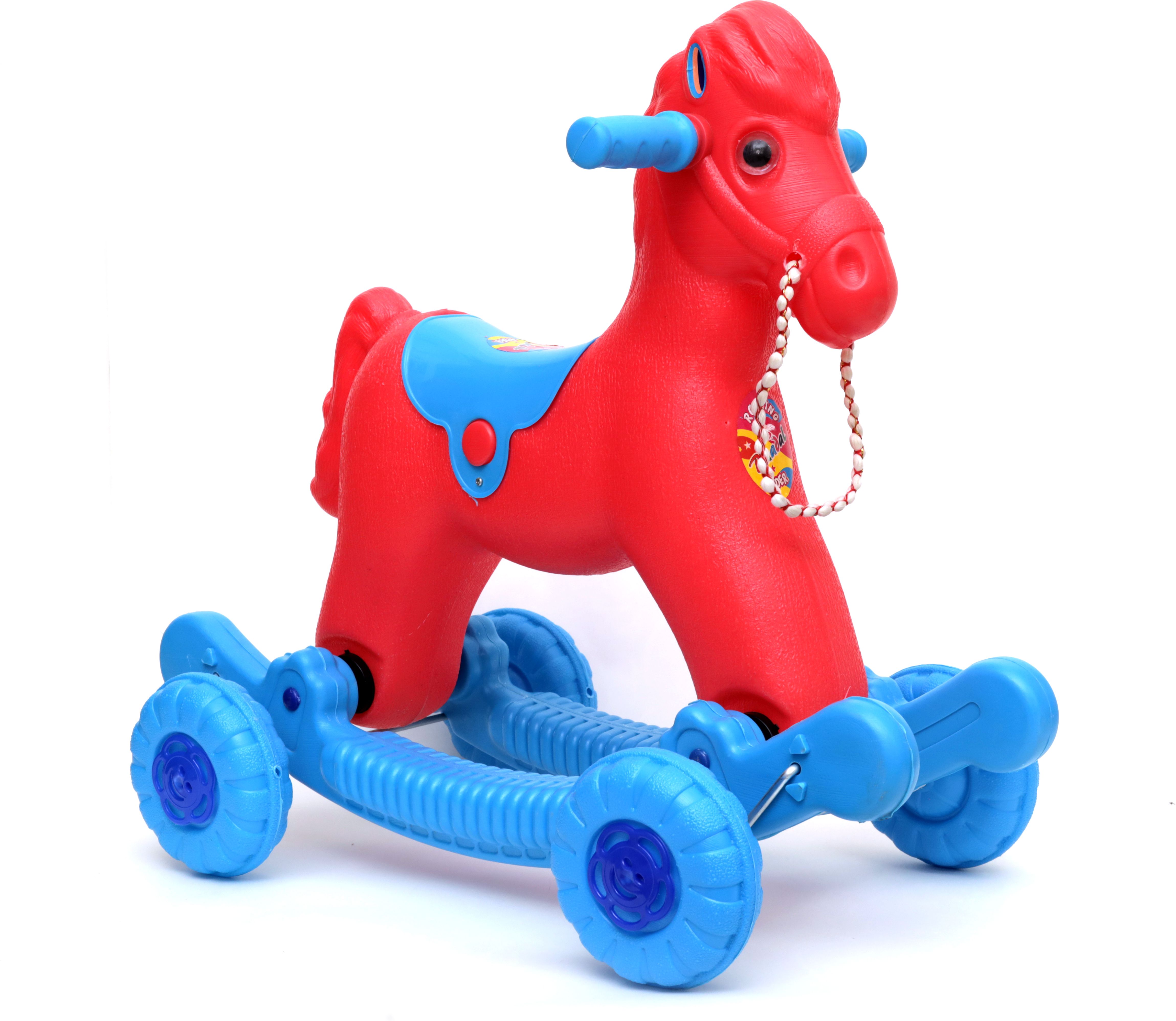 Kids Rocking Horse Rider Ride On Toy for Kids/Rocking Horse with Handle Tricycle Toy Baby Horse Rider and Rocker Engaging Boy-Girl Unisex Playtime Tricycle-image-42