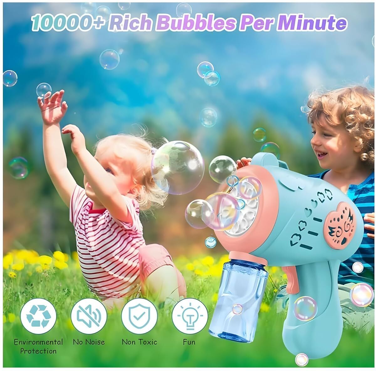 Bubble Gun Maker Toys for Kids Girls Boys Leak-Proof Bubble Machine Water Gun-image-12