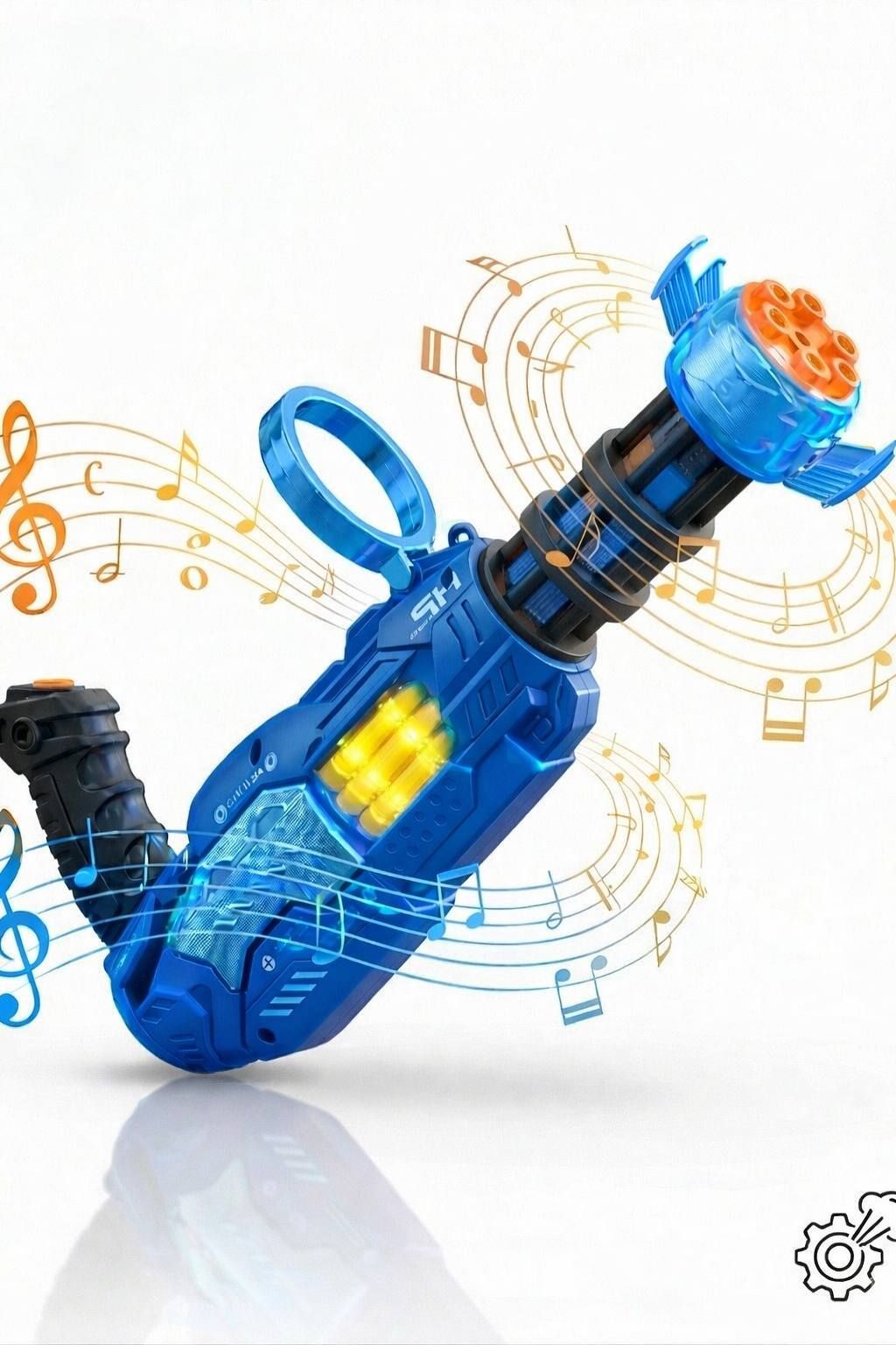 Light & Sound Smoke Gun with Motorized Spinning Head for Kids Water Gun-image-6