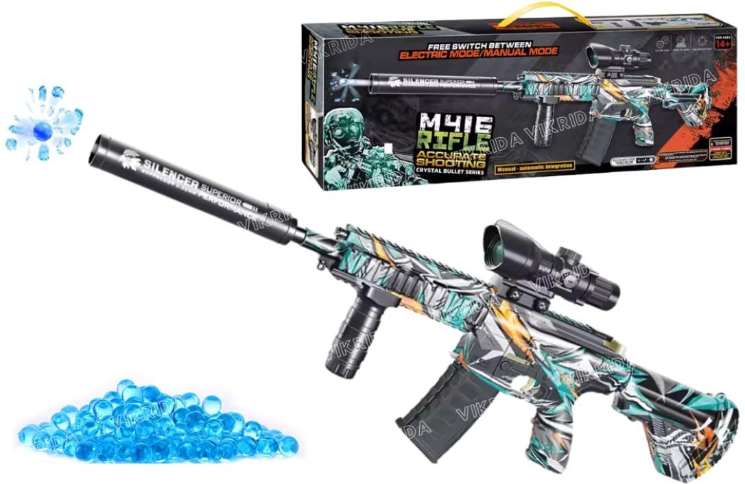 M416 Blaster Gun with 2500 Gel Balls Dual Mode Battery Gun for Adults Water Gun-image-15
