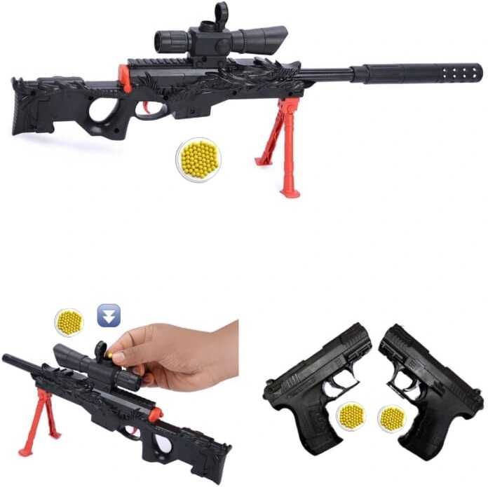 MB PACK OF 3 TOY GUN WITH BB BULLETS Darts & Plastic Bullets-image-33