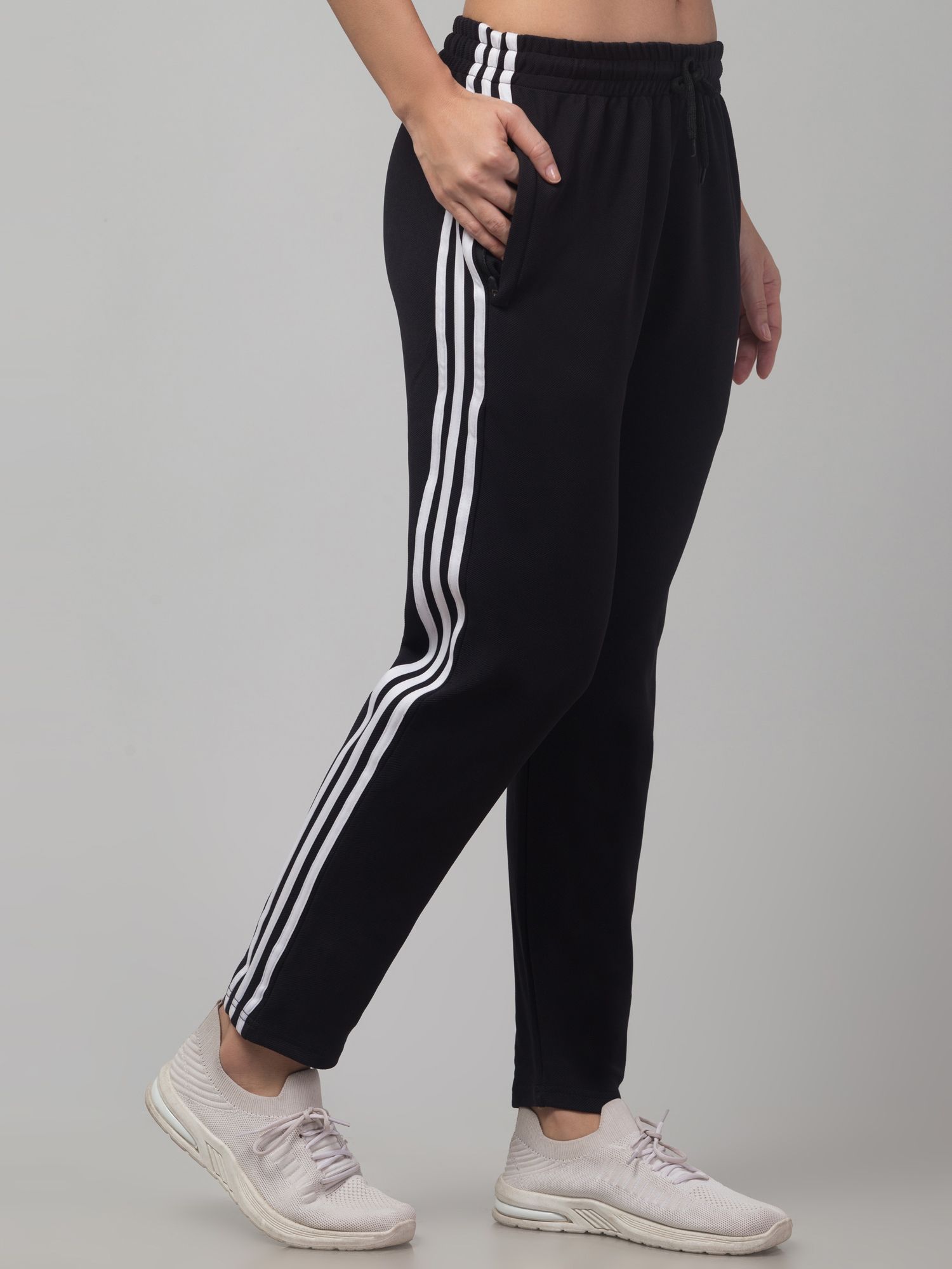 luv kush Women Striped Black Track Pants-picture-22