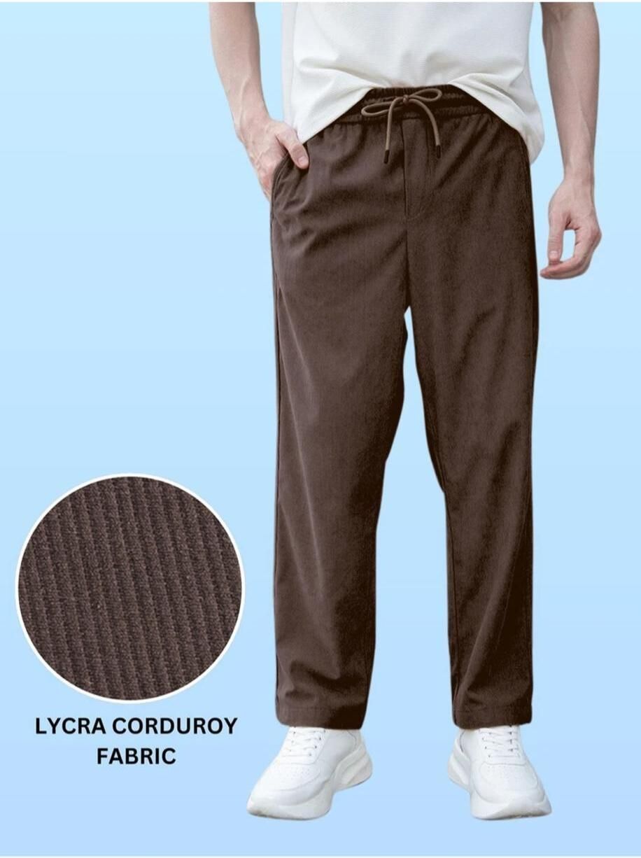 Men Self Design Brown Track Pants-image-15