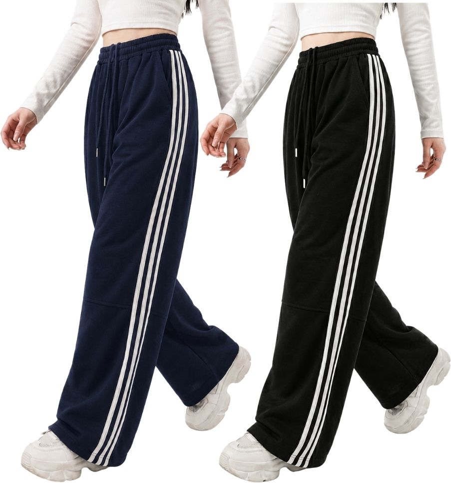 eha Pack of 2 Women Striped Multicolor Track Pants-picture-42