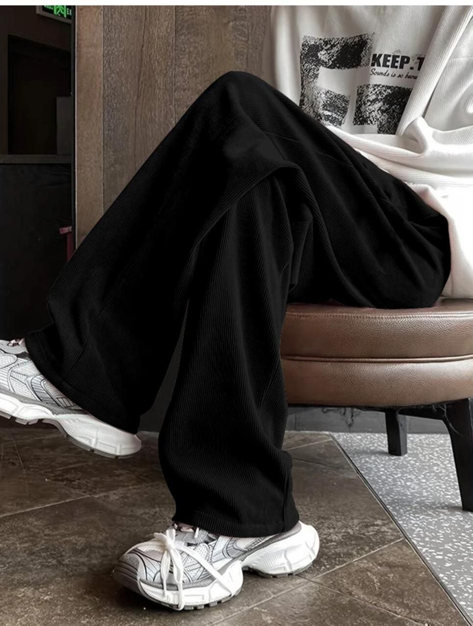 bidatsh trend Men Self Design Black Track Pants-picture-13