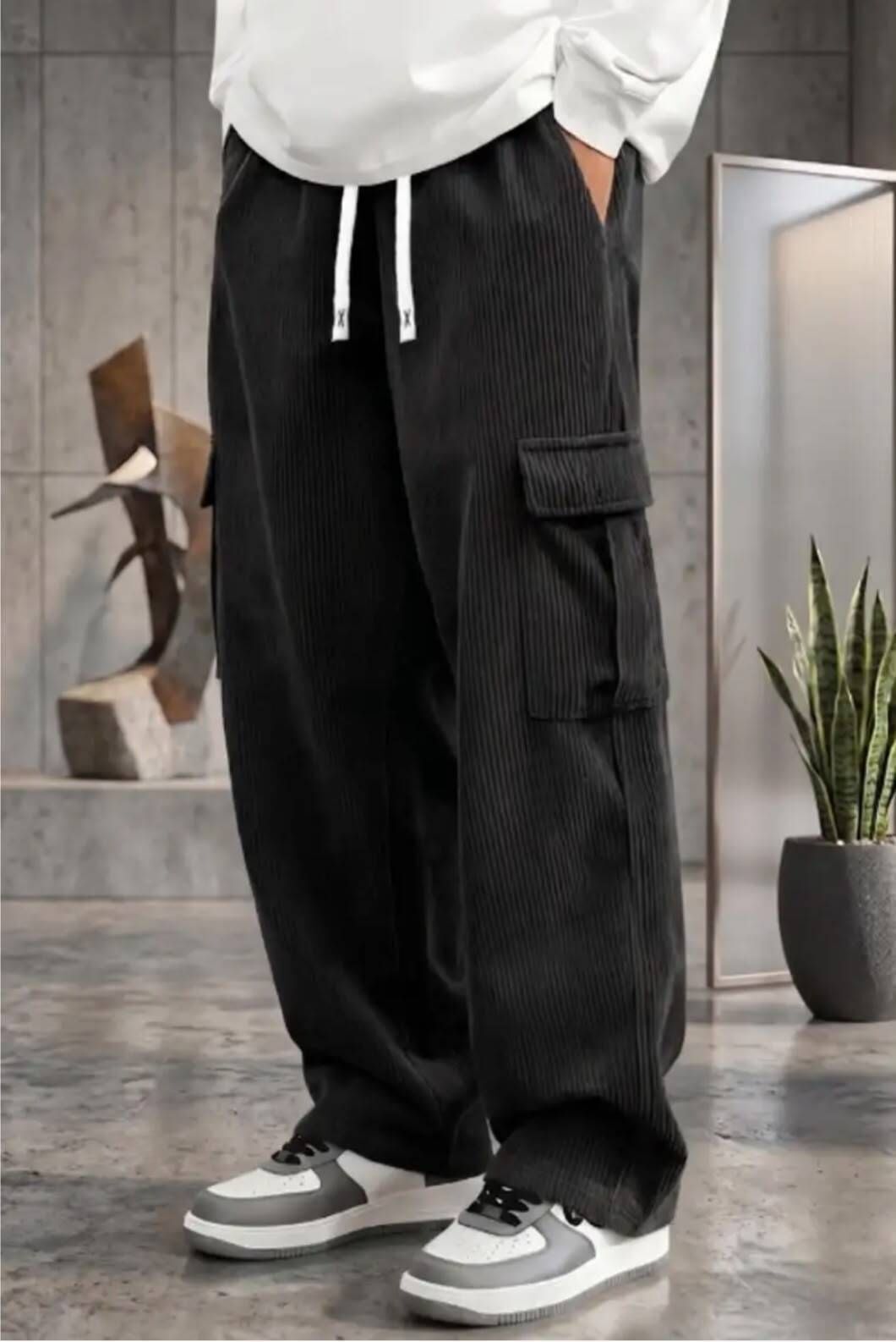 bidatsh trend Men Self Design Black Track Pants-picture-25