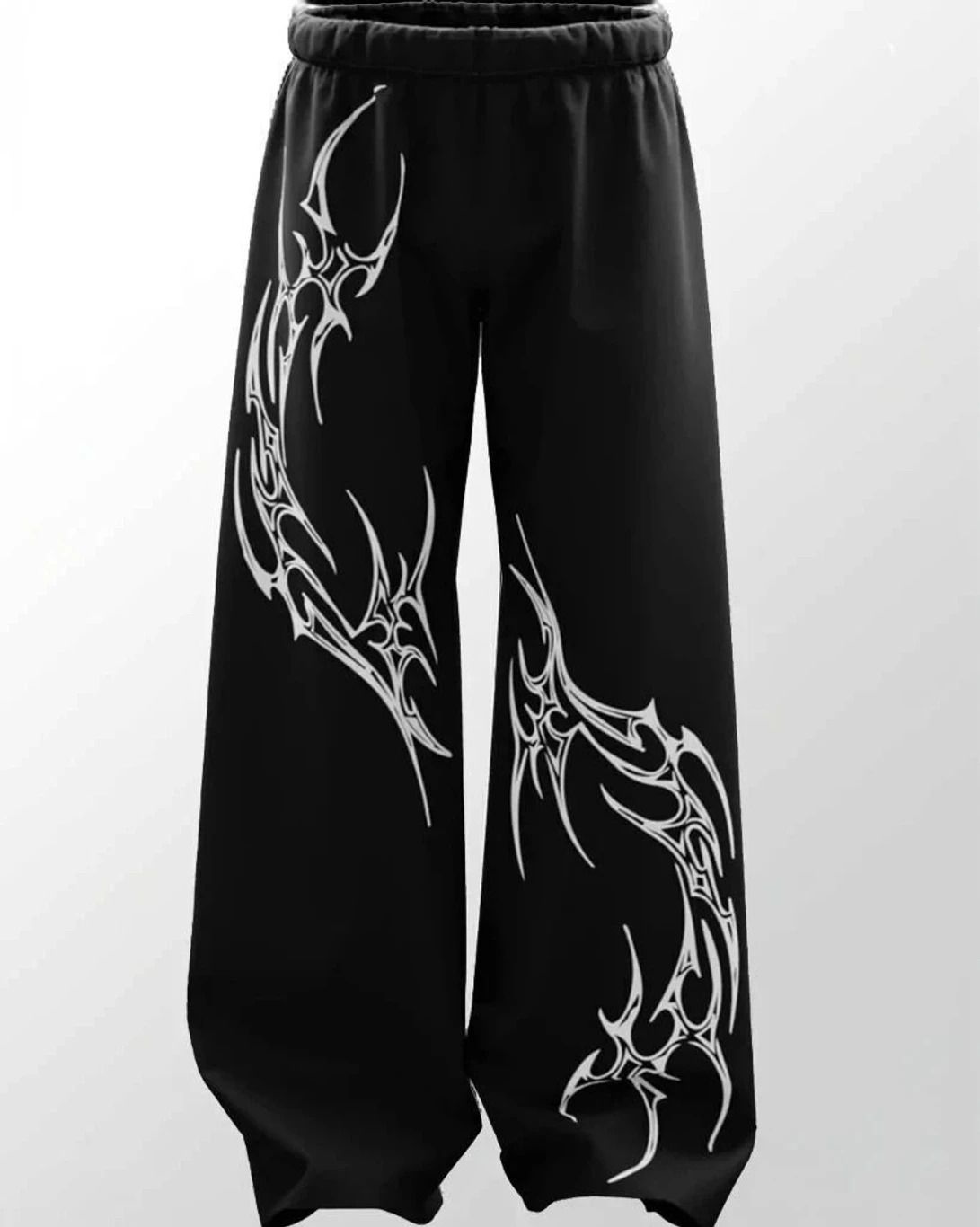 Men Printed Black Track Pants
