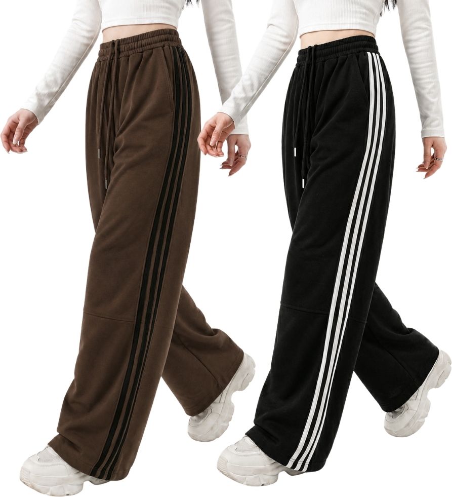 fasha Pack of 2 Women Striped Multicolor Track Pants-picture-10