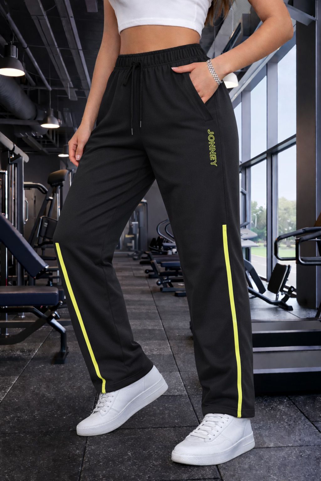 Women Graphic Print Black Track Pants-image-3