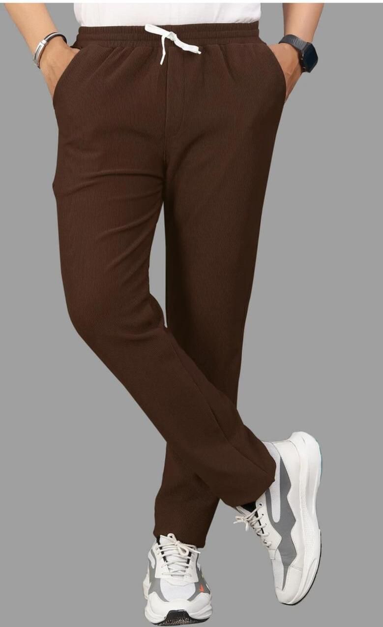 bidatsh trend Men Self Design Brown Track Pants-picture-28