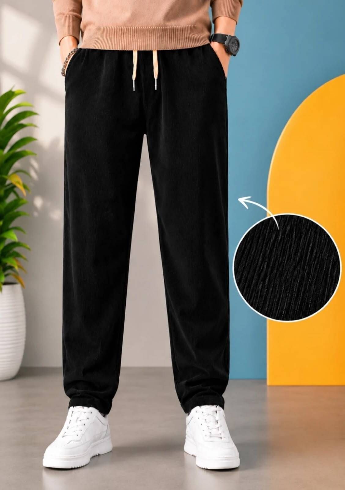 bidatsh trend Men Solid Black Track Pants-picture-11
