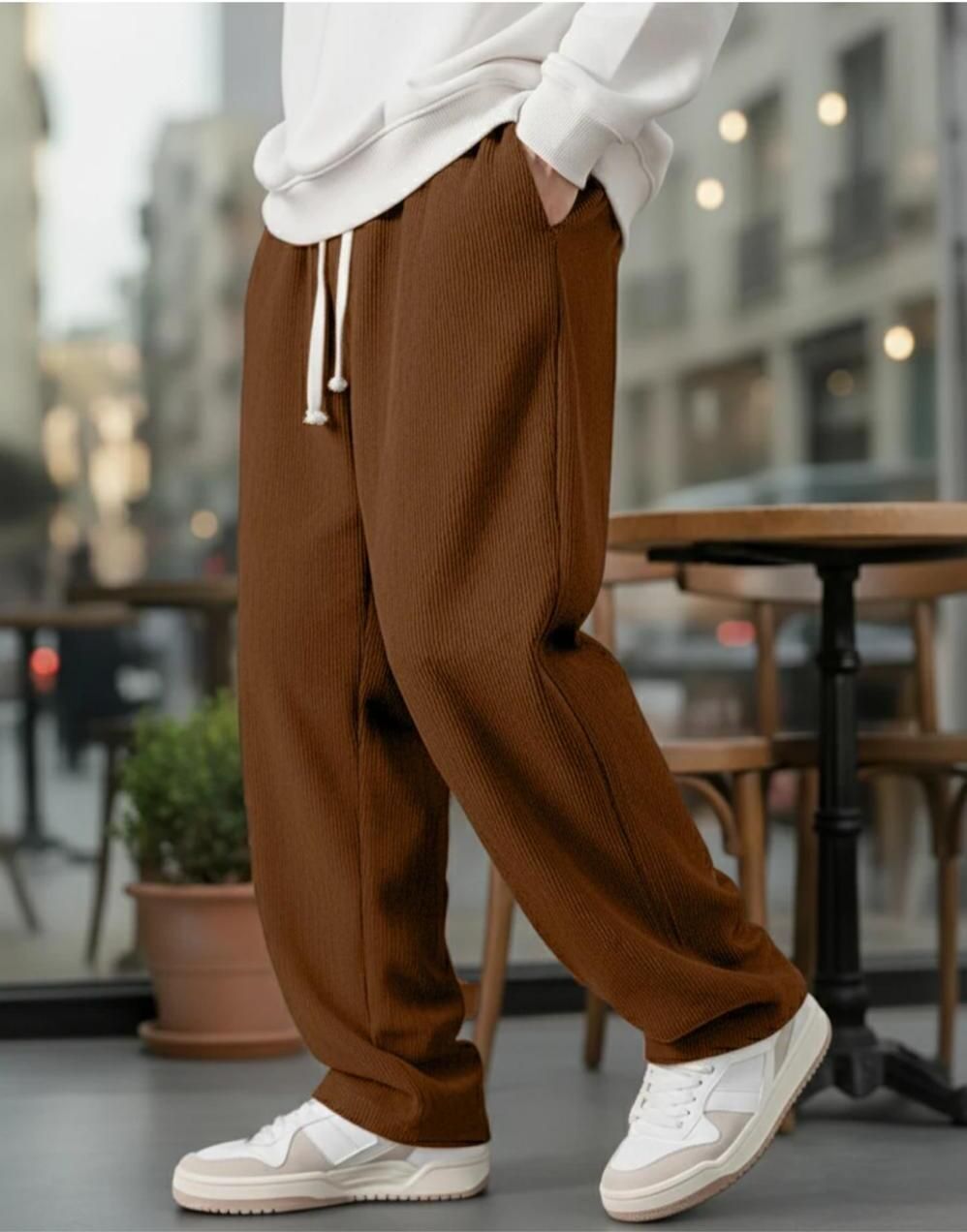 bidatsh trend Men Self Design Brown Track Pants-picture-26