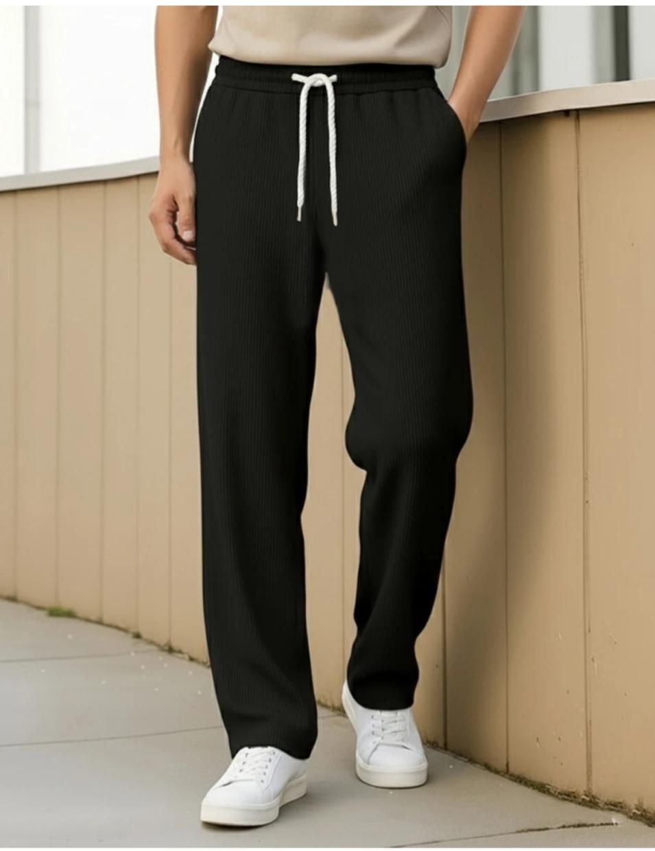 bidatsh trend Men Self Design Black Track Pants-picture-18