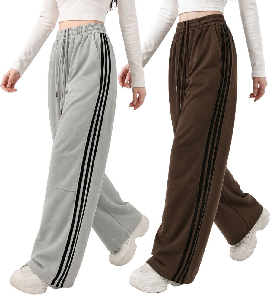eha Pack of 2 Women Striped Multicolor Track Pants-picture-44