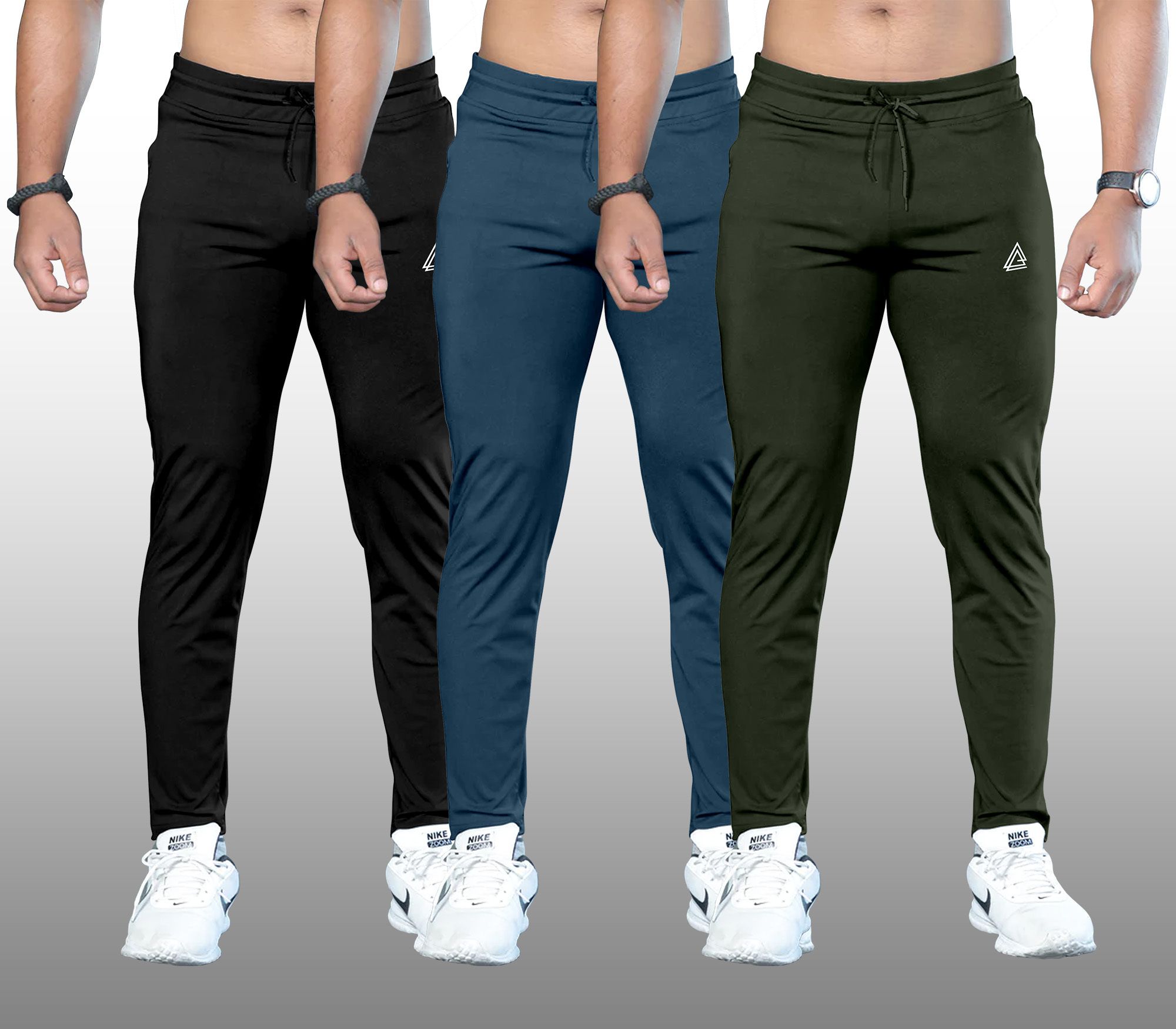 Pack of 3 Men Solid Multicolor Track Pants-image-25