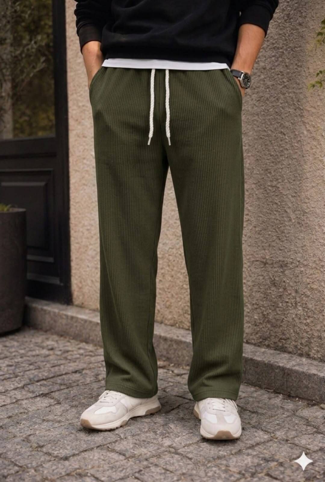 bidatsh trend Men Self Design Green Track Pants-picture-30