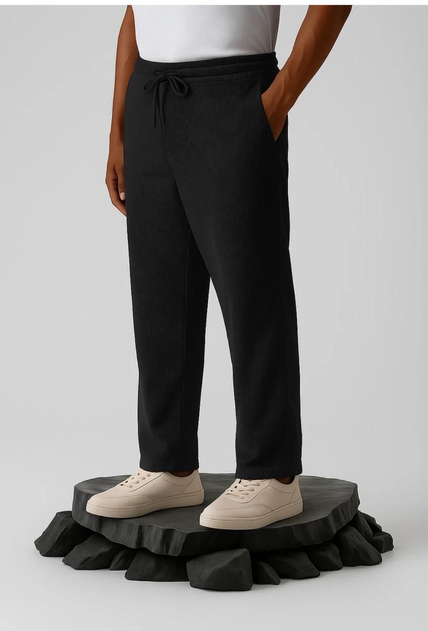bidatsh trend Men Self Design Black Track Pants-picture-10