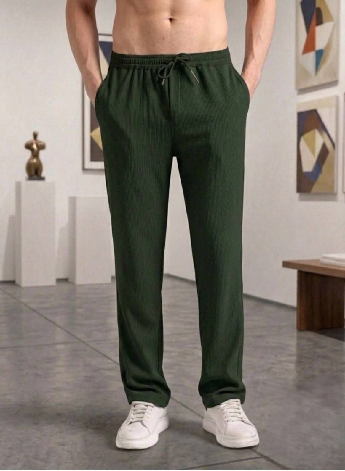 bidatsh trend Men Solid Dark Green Track Pants-picture-20
