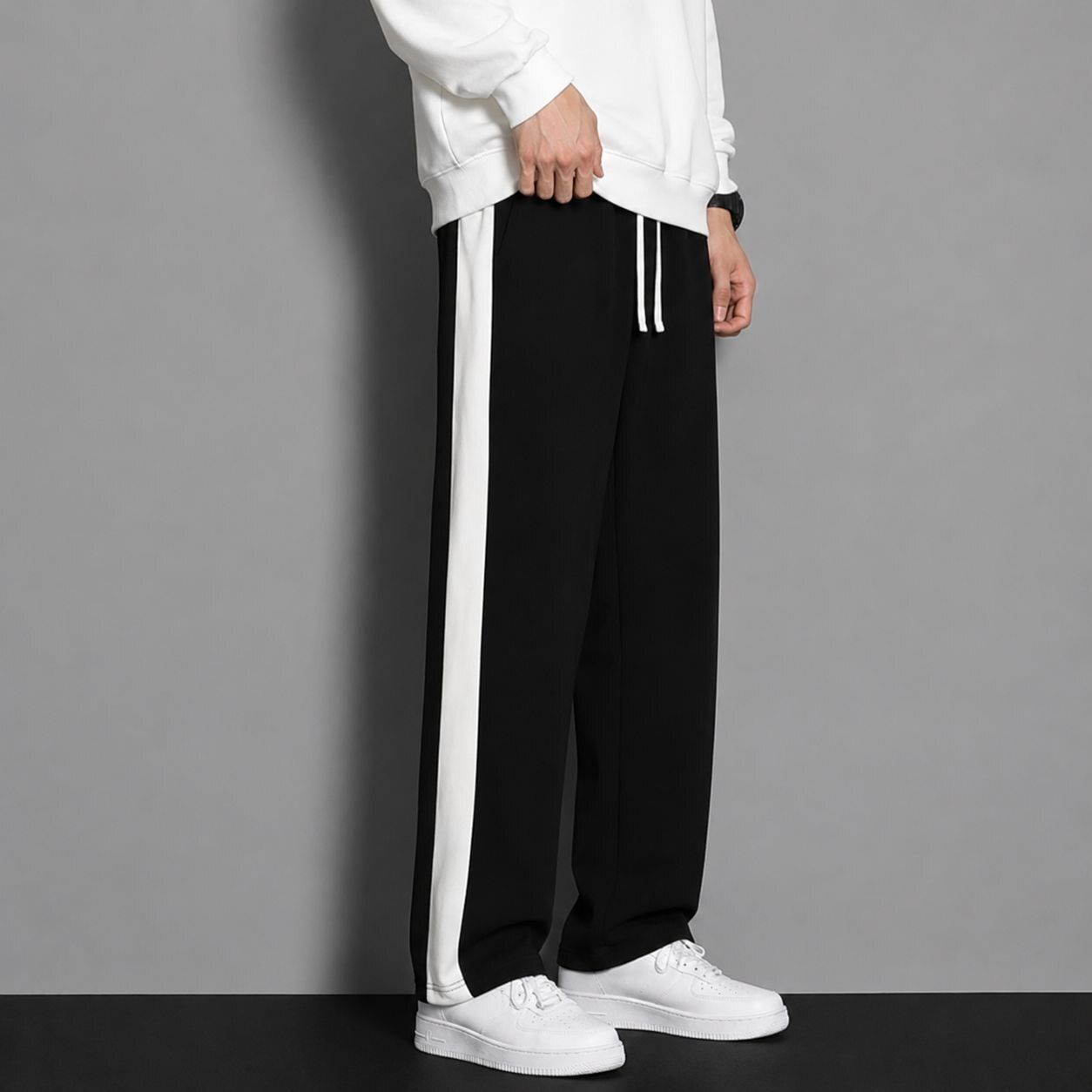 divkush Men Striped Black Track Pants-picture-45