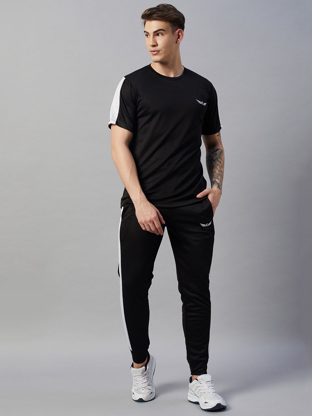 crease & clips Colorblock Men Track Suit-picture-12