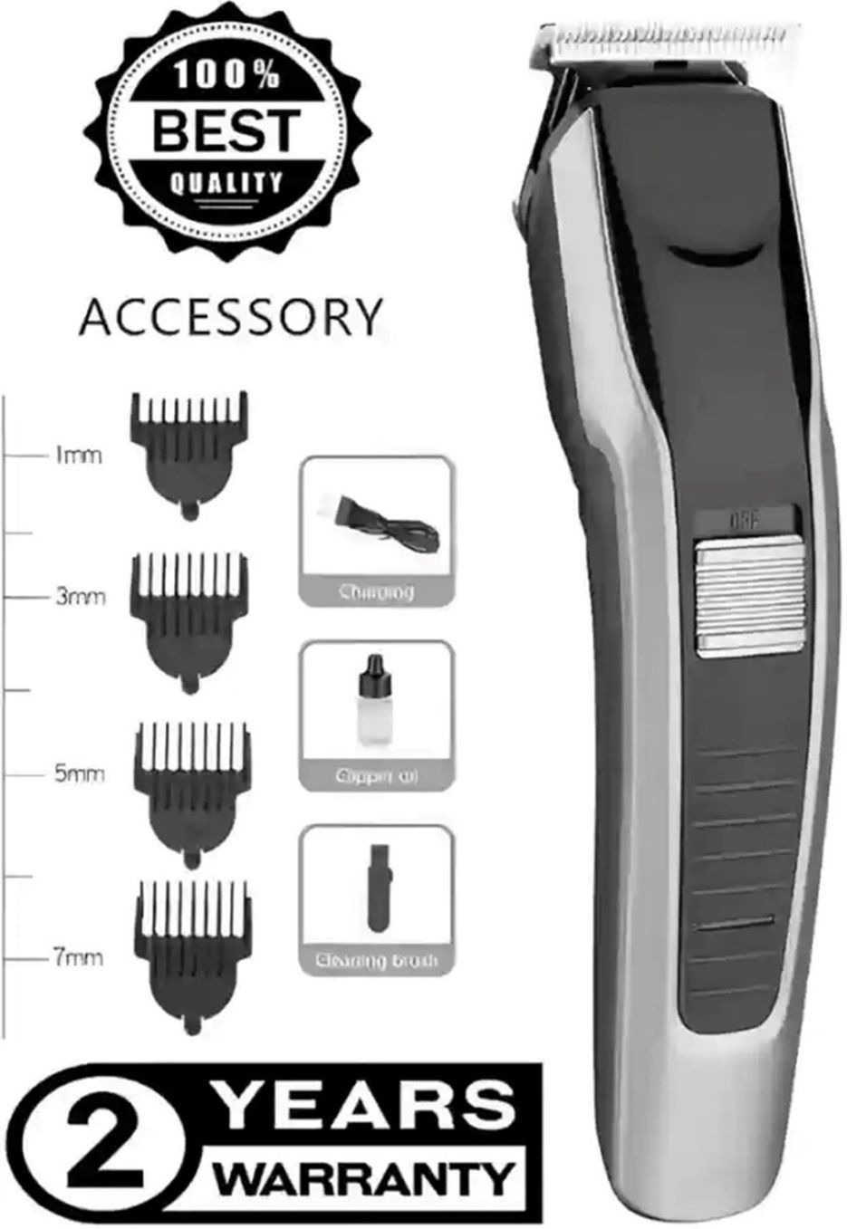 CLINLINSO 538 CORDLESS TRIMMER FOR MEN Fully Waterproof Trimmer 45 min Runtime 4 Length Settings-image-35