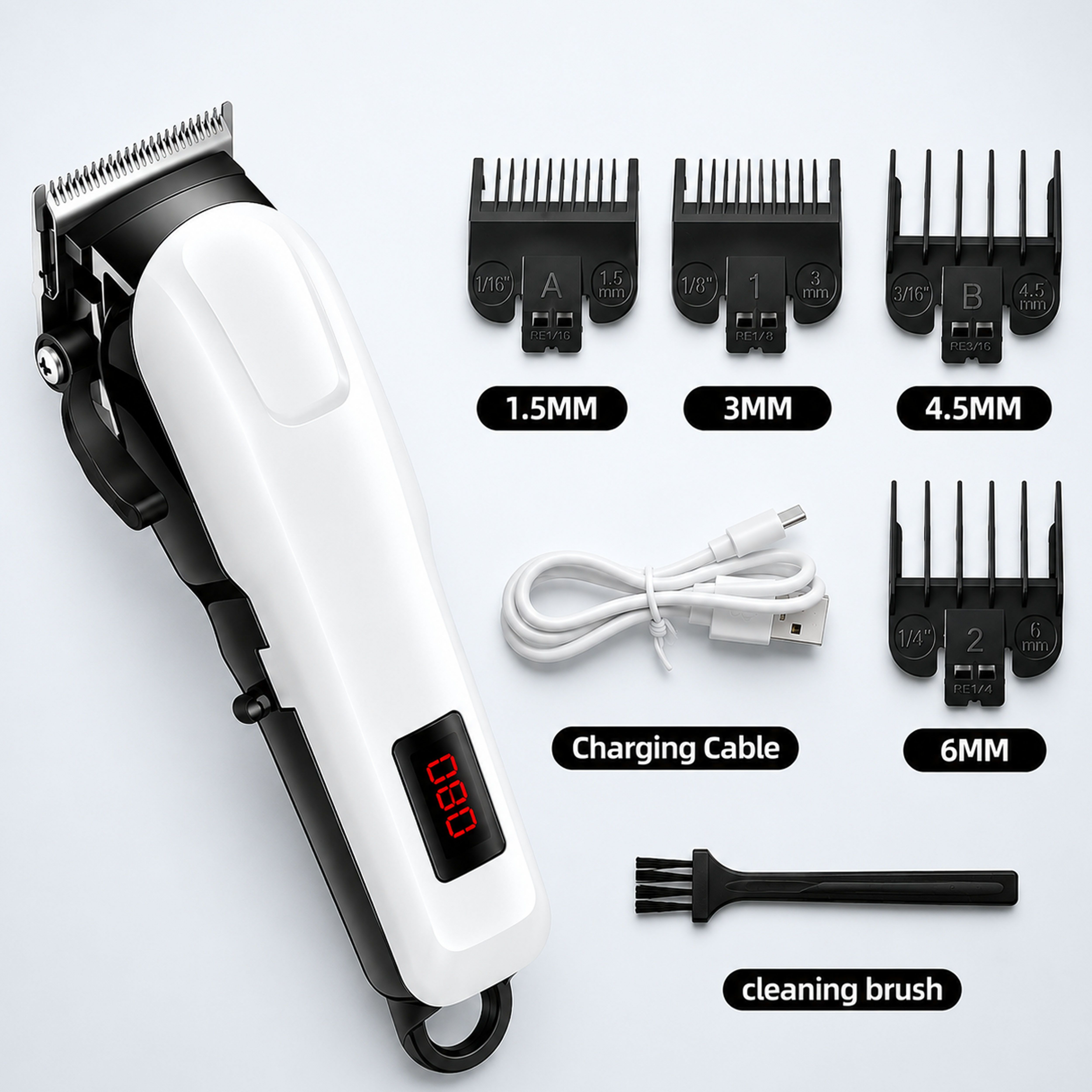 MynxeHTC Smart LED Display Monitors Battery for Reliable Cordless Grooming performance Fully Waterproof Trimmer 135 min Runtime 5 Length Settings-image-9