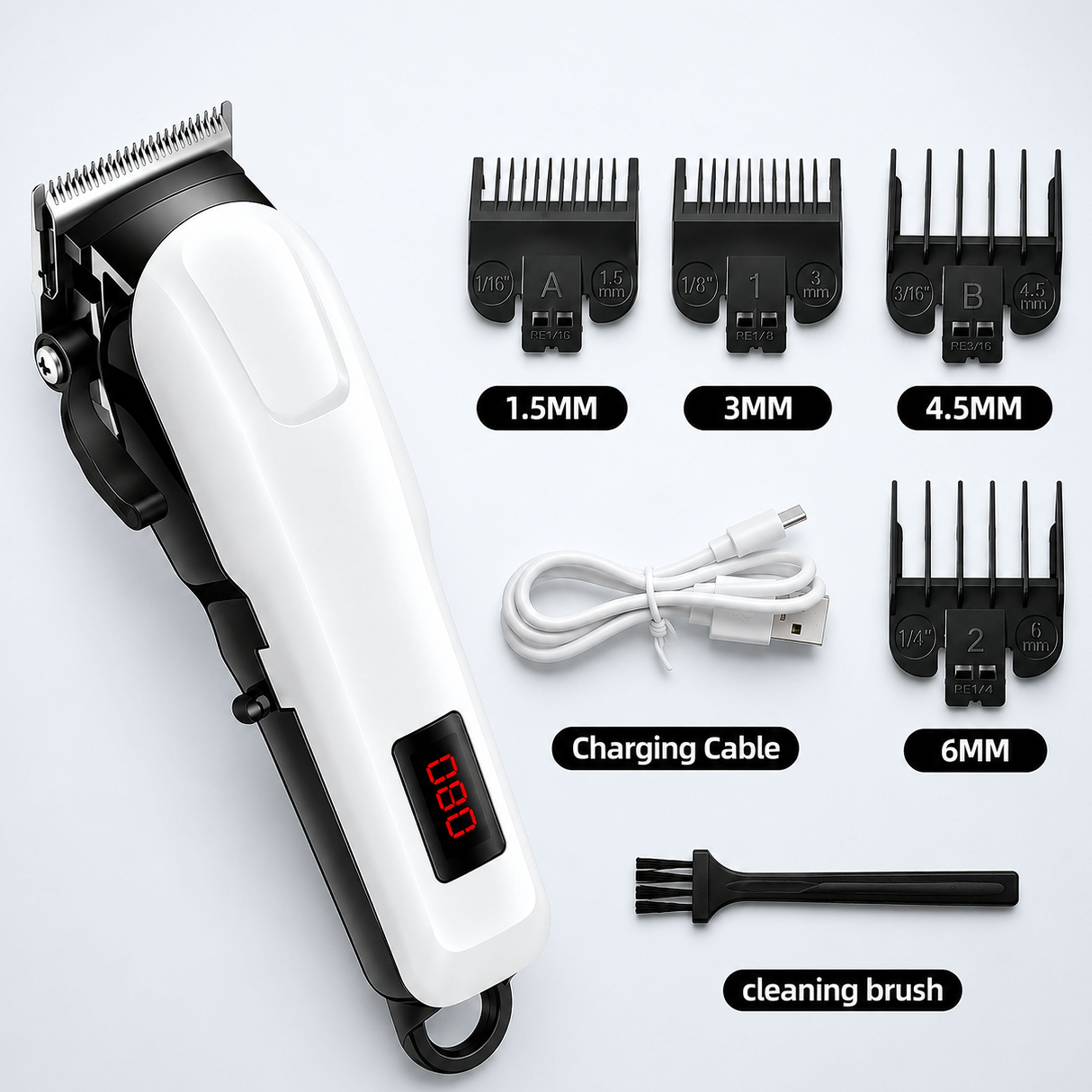 MynxeHTC Perfect for Personal & Salon Use with Durable Build Premium Grooming Accessories Fully Waterproof Trimmer 135 min Runtime 5 Length Settings-image-12