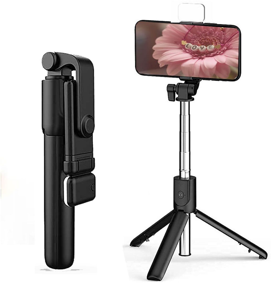 CHG Best sale R1s Wireless Selfie Stick Stand Remote Flash Light All SmartZ18 Tripod Ball Head-image-42