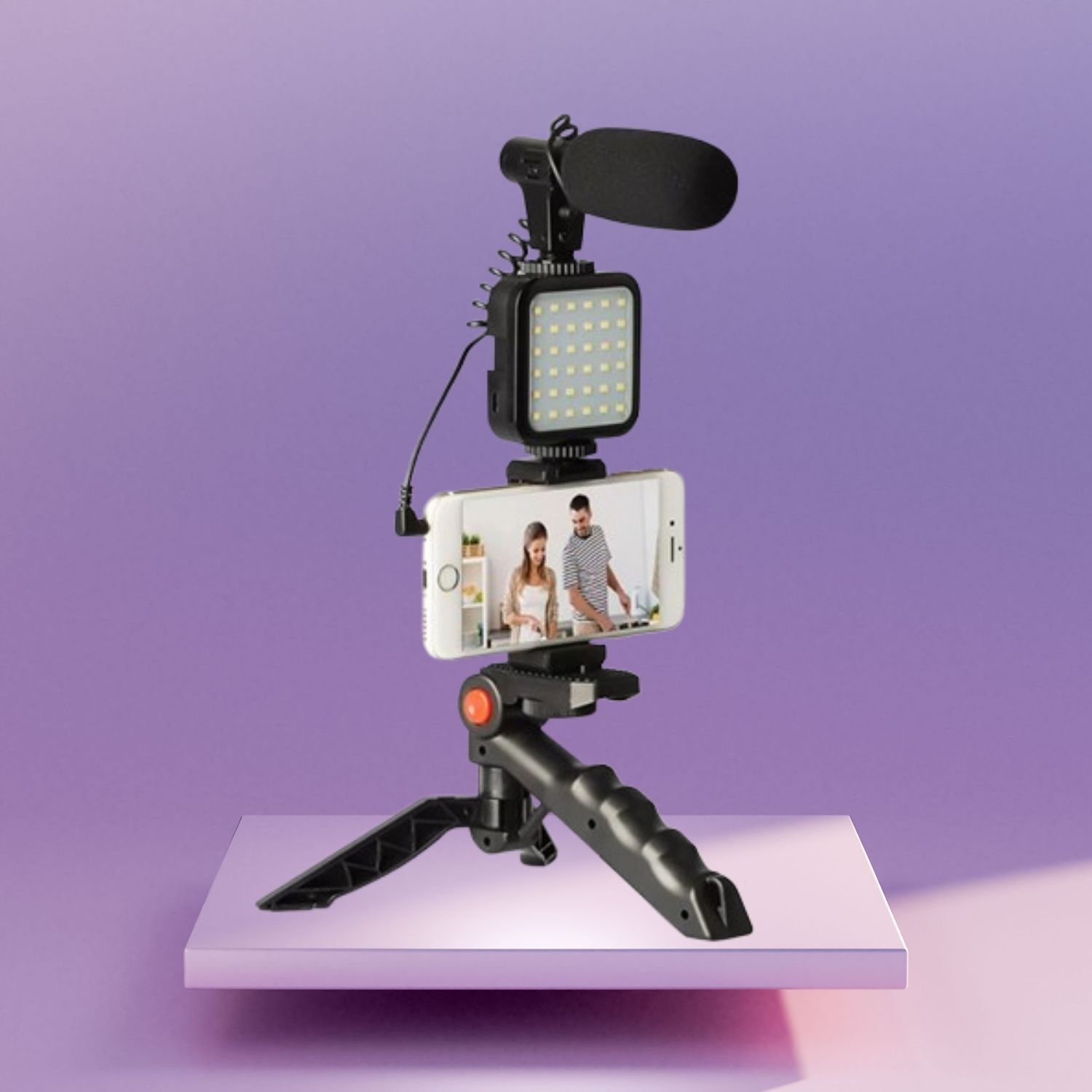 Clairbell Video Kit with(Tripod) LED Lights & Wireless Microphone For Vlogging/YouTubeT430 Tripod-image-28