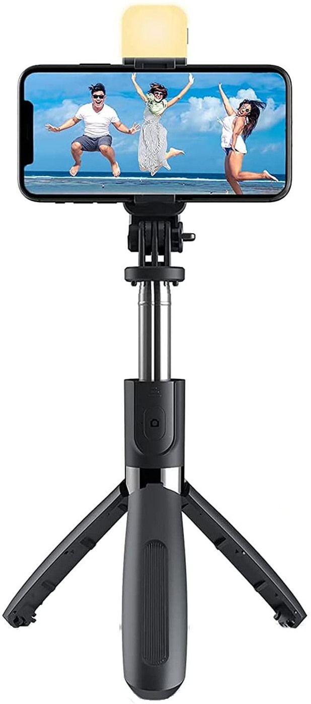 HLMOBILE AY GOOD QUALITY R1s Wireless Selfie Stick Stand Remote Flash Light All Smartphones Monopod Kit, Tripod, Tripod Kit-image-45
