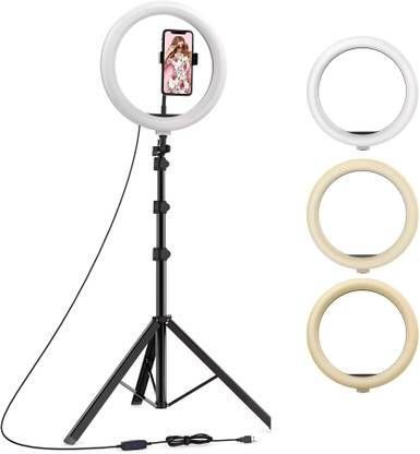 BESTFLY 7 Feet Light-Weight Tripod Stand and 10 Inch LED Ring Light with 3 Color Modes Tripod, Tripod Clamp-image-39