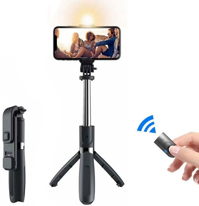 Techobucks NEW ARRIVAL Bluetooth Selfie Sticks Light Multifunctional Stand Monopod Monopod Kit-picture-32